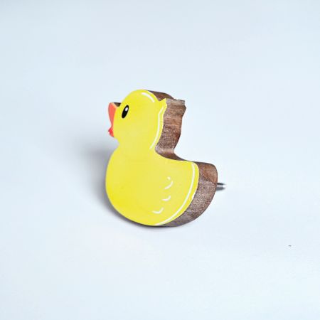Handmade Acacia Wood Duck Kids Furniture Knob